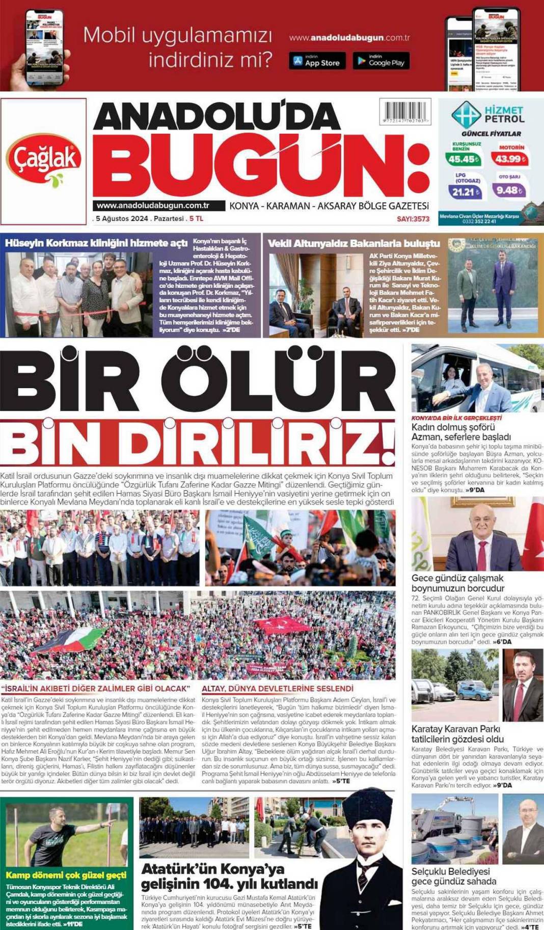 Konya'da günün gazete manşetleri (5 Ağustos 2024) 8