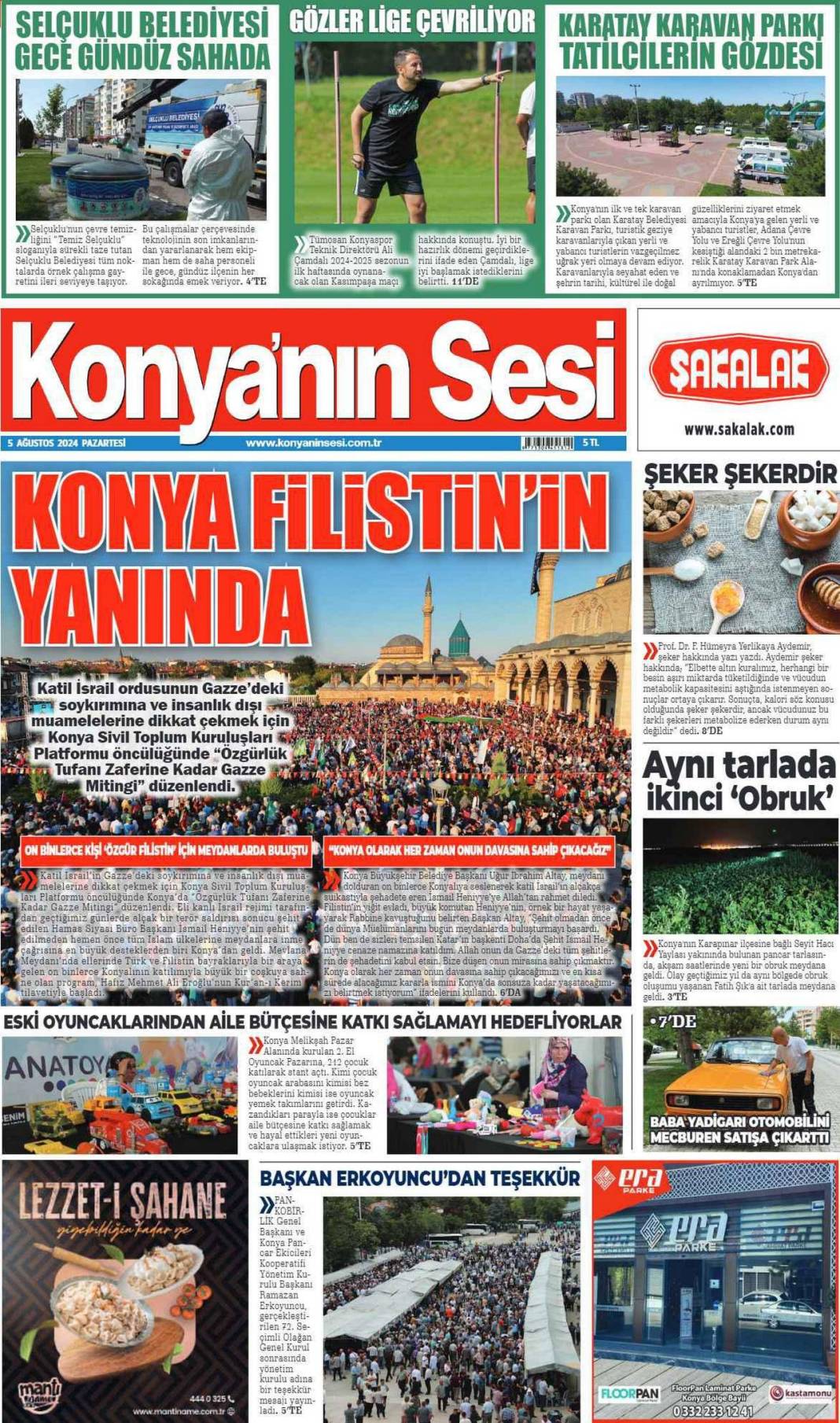 Konya'da günün gazete manşetleri (5 Ağustos 2024) 4