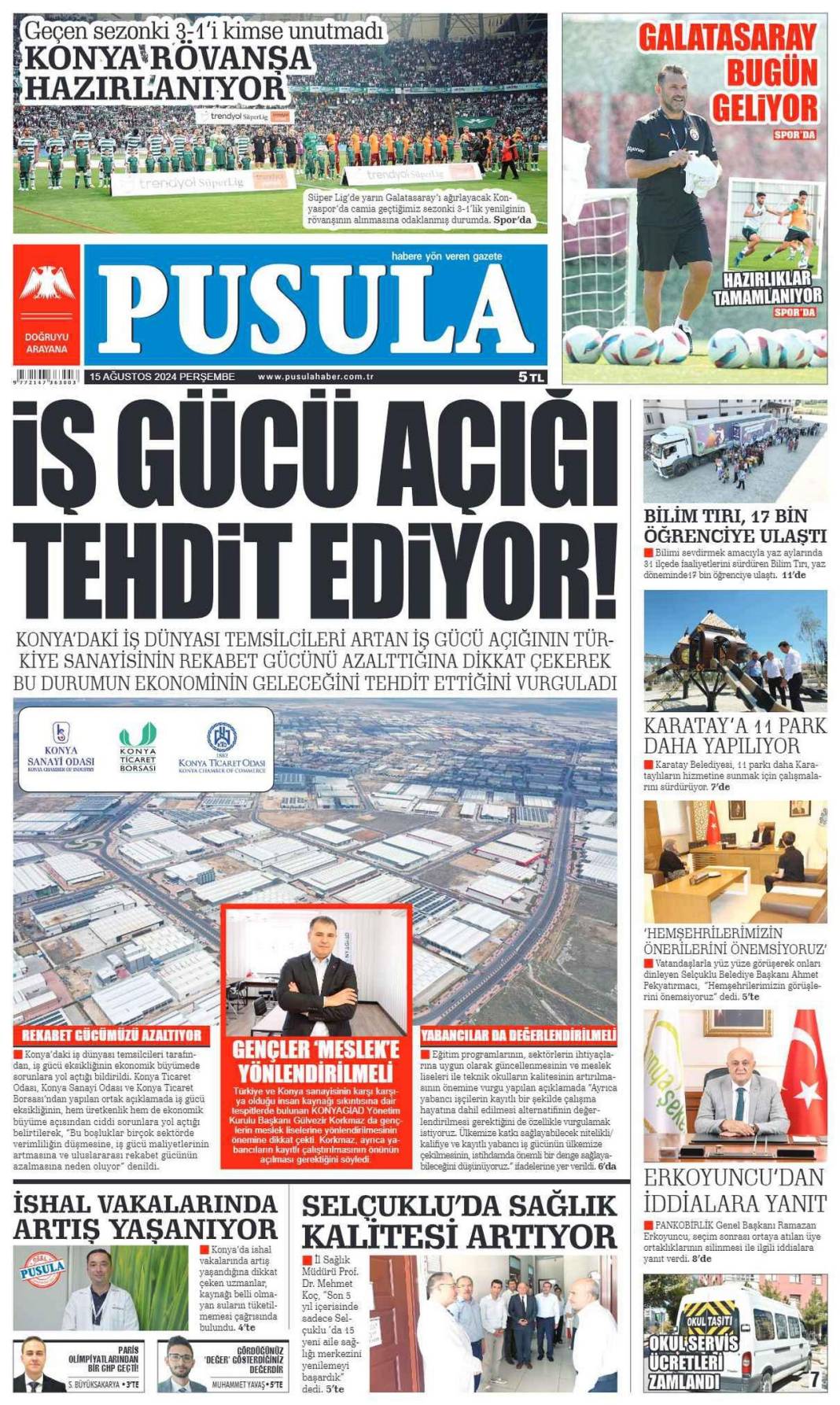 Konya'da günün gazete manşetleri (15 Ağustos 2024) 4