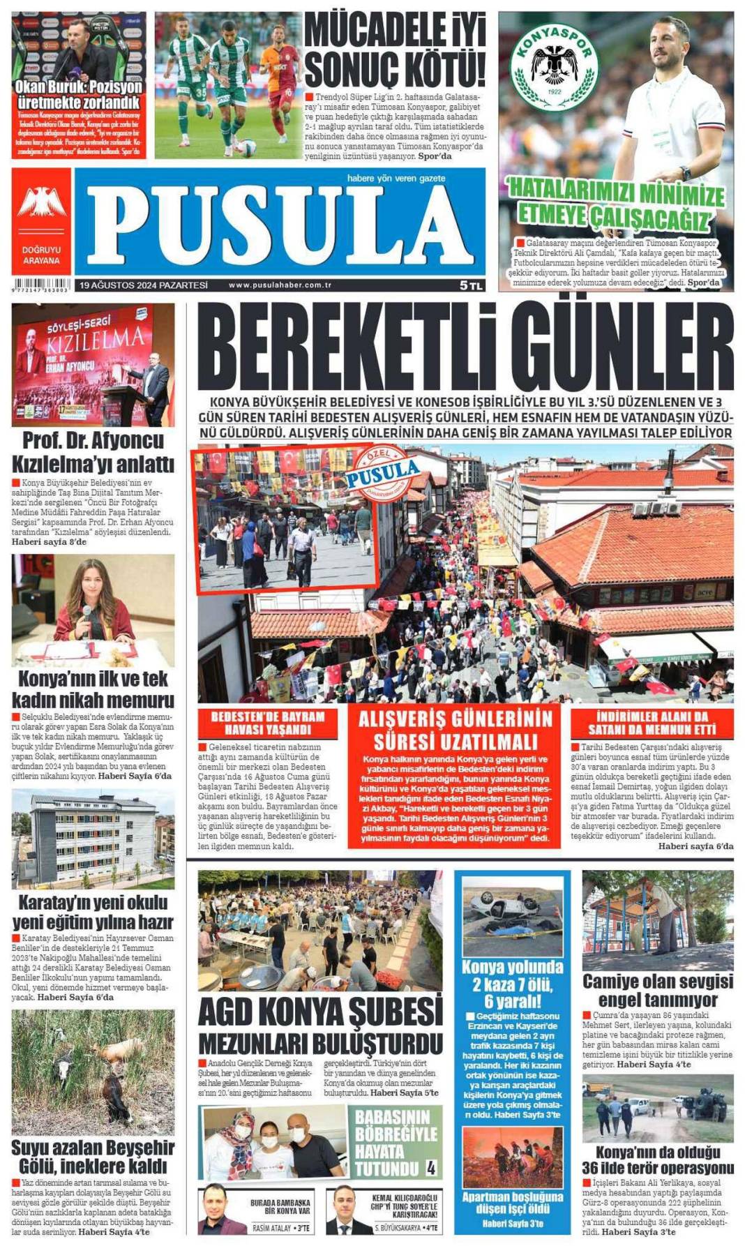 Konya'da günün gazete manşetleri (19 Ağustos 2024) 3