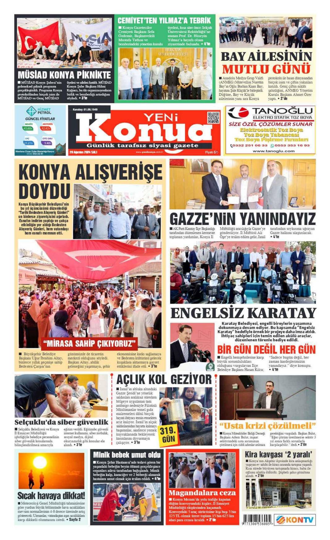 Konya'da günün gazete manşetleri (20 Ağustos 2024) 5