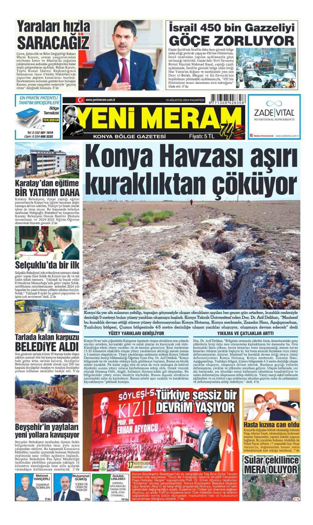 Konya'da günün gazete manşetleri (19 Ağustos 2024) 2