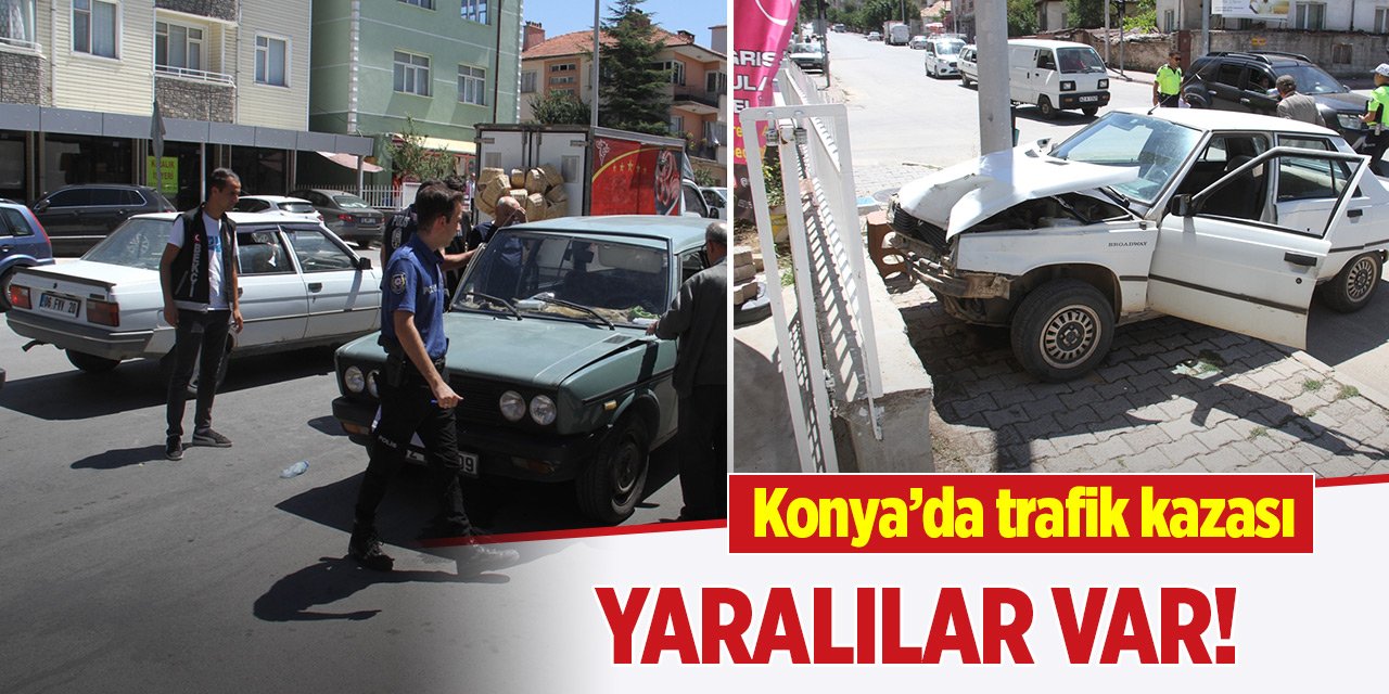 Konya'da iki otomobilin karıştığı kazada 3 kişi yaralandı